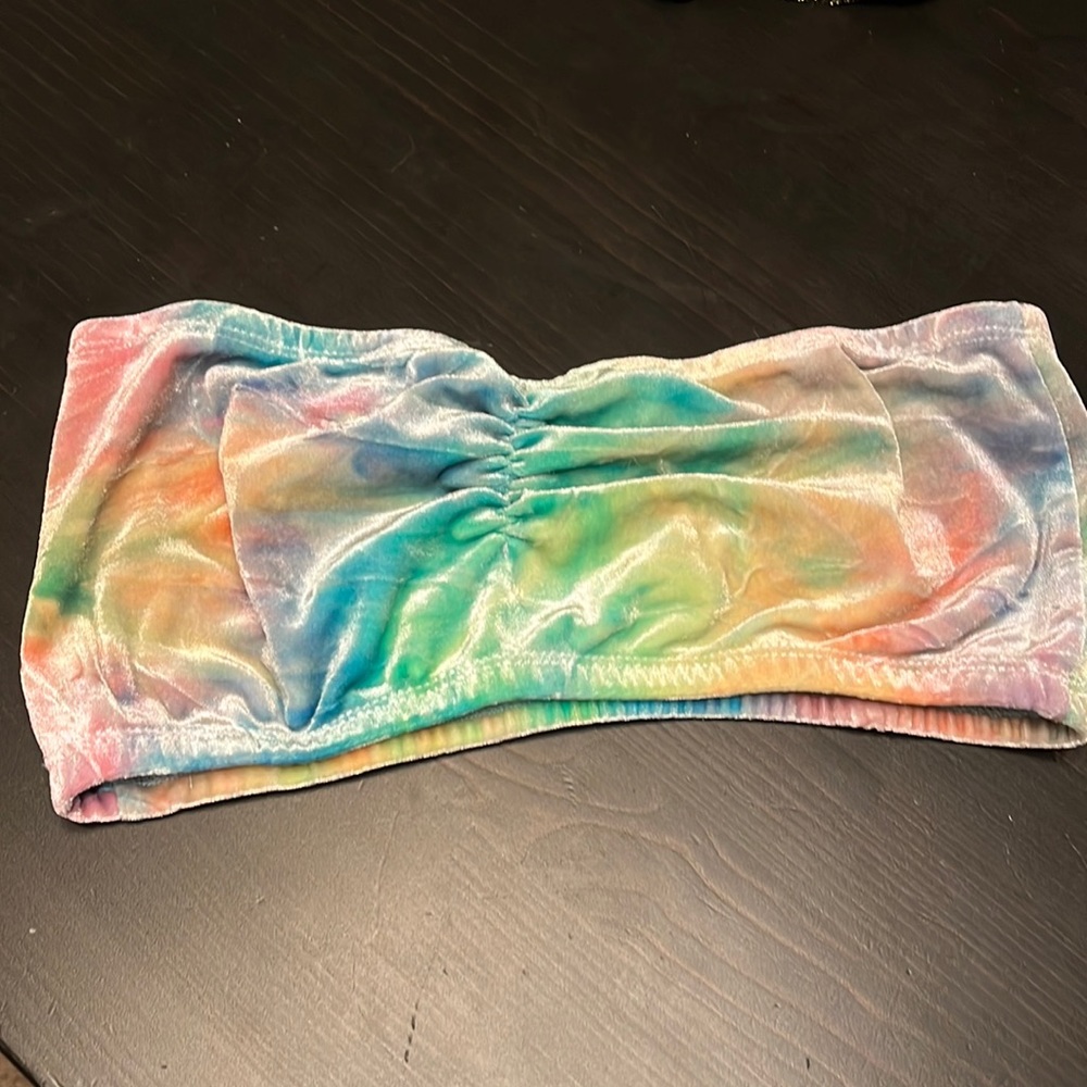 Rainbow velvet bandeau